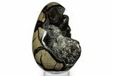 Septarian Dragon Egg Geode - Sparkly Black Crystals #348449-2